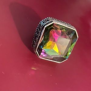 Vintage 925 mystic topaz ring